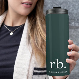 Monogram Mörk grönt Snyggt Modern Minimalist