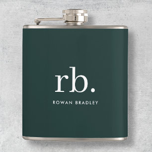 Monogram Mörk grönt Snyggt Modern Minimalist Fickplunta