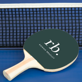 Monogram Mörk grönt Snyggt Modern Minimalist Pingisracket