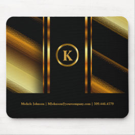 Monogram Mörk Guld & Black Diagonal Rand Musmatta