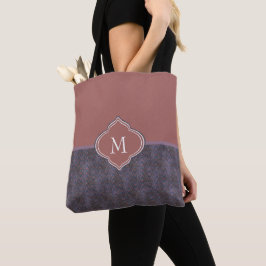 Monogram Mörk Lila Blue Rust Vinkarare Tygkasse