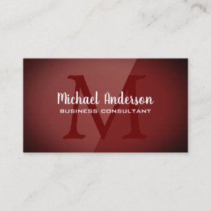 Monogram   Mörk Röda glans - bakgrund Visitkort