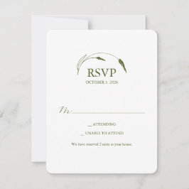 Monogram Mossgrön RSVP-kort Inbjudningar