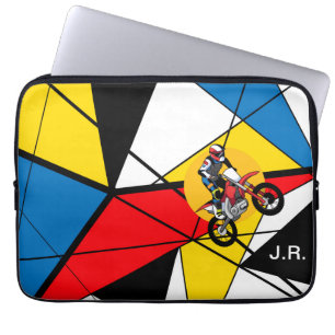 Monogram Motorcykel Abstrakt Laptop Fodral