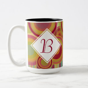 Monogram Mugg med Bright, färglöst Ringar och cirk