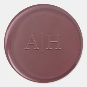 Monogram Mulberry Vax Seal Sticker Runt Klistermärke