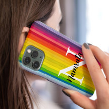 Monogram Multifärgad personlig namn Telefonväska