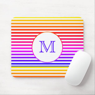 Monogram Multifärgad Rand Personlig Musmatta