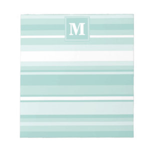 Monogram mynta grönt rand anteckningsblock
