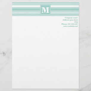 Monogram mynta grönt rand brevhuvud