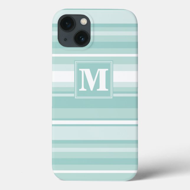 Monogram mynta grönt rand Fodral-Mate iphone case (Baksida)