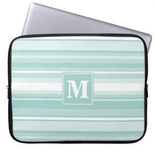 Monogram mynta grönt rand laptop fodral