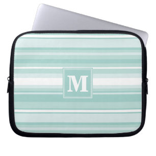 Monogram mynta grönt rand laptop fodral