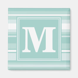 Monogram mynta grönt rand magnet
