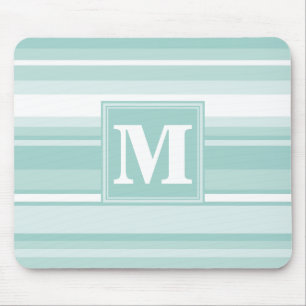 Monogram mynta grönt rand musmatta