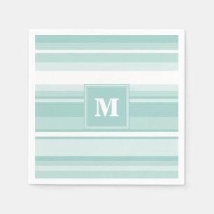 Monogram mynta grönt rand pappersservett