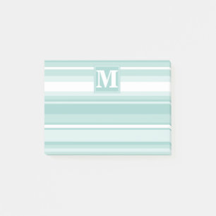 Monogram mynta grönt rand post-it block