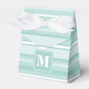 Monogram mynta grönt rand presentaskar