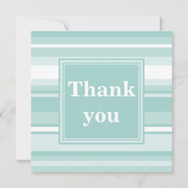 Monogram mynta grönt rand tack kort (Framsida)