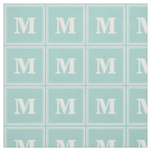 Monogram mynta grönt rand tyg
