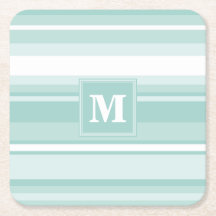 Monogram mynta grönt rand