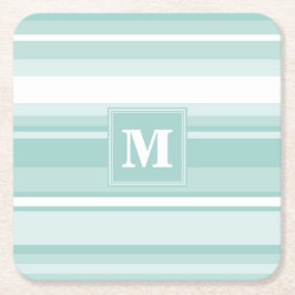 Monogram mynta grönt rand underlägg papper kvadrat