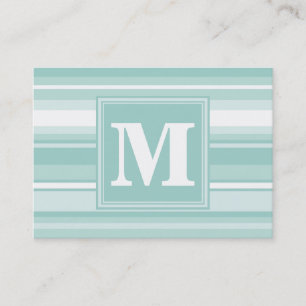 Monogram mynta grönt rand visitkort