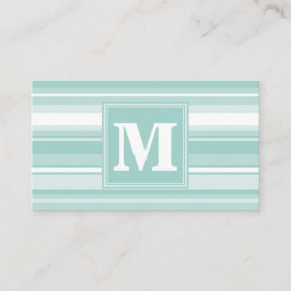 Monogram mynta grönt rand visitkort