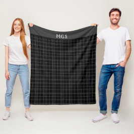 Monogram Mysig Svart Rutar Fleecefilt