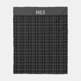 Monogram Mysig Svart Rutar  Fleecefilt