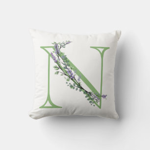 Monogram N Lavender Eucalyptus Kudde