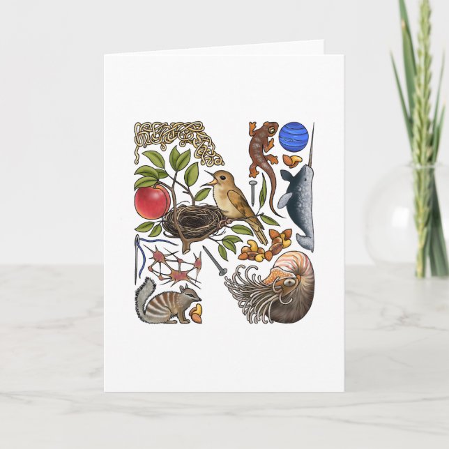 Monogram "N" noterar kortet Anteckningskort (Framsida)
