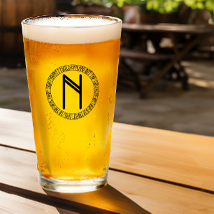 Monogram N - Viking Stil - Pint Glass Glaskopp