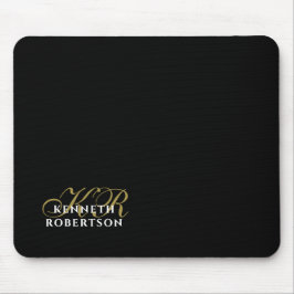Monogram Name Black Gold White Minimalist Elegant  Musmatta