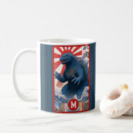 Monogram Name Lizard Monster Bold Retro Cool Fun Kaffemugg