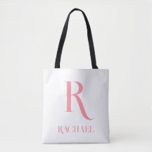 Monogram Name Modern Minimal Stylish Pink