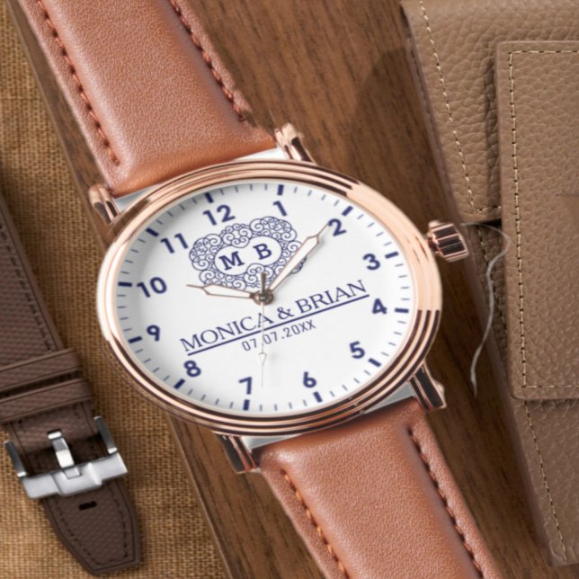  Monogram Names and initials Mrs and Mr Armbandsur (Skapare uppladdad)