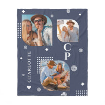 Monogram Namn 3 Photo Collage Trendig