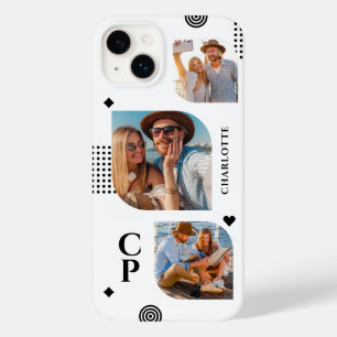 Monogram Namn 3 Photo Collage Trendig Modern