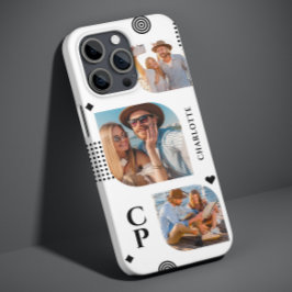 Monogram Namn 3 Photo Collage Trendig Modern