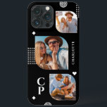 Monogram Namn 3 Photo Collage Trendig Modern<br><div class="desc">Monogram Namn 3 Photo Collage Trendig Modern Phone Case har en fotokollage av tre av dina favoritfoton med personlig namn och ett monogram i ett elegant vitt skript. Anpassa genom att redigera texten i de angivna textrutorna. Perfekt för födelsedag, jul, Mors dag och mycket mer. PHOTO TIP: centrera dina foton...</div>