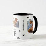 Monogram Namn 3 Photo Collage Trendig Mugg<br><div class="desc">Monogram Namn 3 Photo Collage Trendig Modern Kaffe koppar har en fotokollage av tre av dina favoritfoton med personlig namn och monogram i elegantens svarta skript. Anpassa genom att redigera texten i de angivna textrutorna. Perfekt för födelsedag, jul, Mors dag, Fars dag, bästa vänner och mycket annat. PHOTO TIP: centrera...</div>