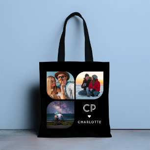 Monogram Namn 3 Photo Modern Trendig enkelt Tygkasse