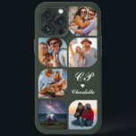 Monogram Namn 6 fotomodern Trendig Enkel<br><div class="desc">Monogram Namn 6 Photo Modern Trendig Simple iPhone-fodral har sex av dina favoritfoton med personlig namn och ett monogram i ett elegant, vitt calligrafskript som accentueras med ett kärlek-hjärta. Anpassa genom att redigera texten i textrutorna. Perfekt för födelsedag, jul, Mors dag, babyduschar, möhippor, mamma, syster, kusiner, bästa vänner med mera....</div>