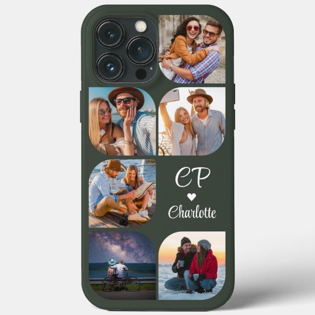 Monogram Namn 6 fotomodern Trendig Enkel (Baksida)