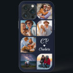 Monogram Namn 6 fotomodern Trendig Enkel<br><div class="desc">Monogram Namn 6 Photo Modern Trendig Simple iPhone-fodral har sex av dina favoritfoton med personlig namn och ett monogram i ett elegant, vitt calligrafskript som accentueras med ett kärlek-hjärta. Anpassa genom att redigera texten i textrutorna. Perfekt för födelsedag, jul, Mors dag, babyduschar, möhippor, mamma, syster, kusiner, bästa vänner med mera....</div>