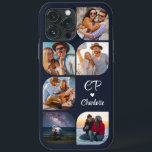 Monogram Namn 6 fotomodern Trendig Enkel<br><div class="desc">Monogram Namn 6 Photo Modern Trendig Simple iPhone-fodral har sex av dina favoritfoton med personlig namn och ett monogram i ett elegant, vitt calligrafskript som accentueras med ett kärlek-hjärta. Anpassa genom att redigera texten i textrutorna. Perfekt för födelsedag, jul, Mors dag, babyduschar, möhippor, mamma, syster, kusiner, bästa vänner med mera....</div>