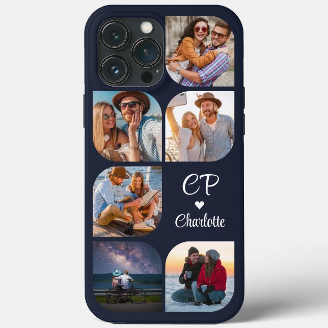 Monogram Namn 6 fotomodern Trendig Enkel (Baksida)