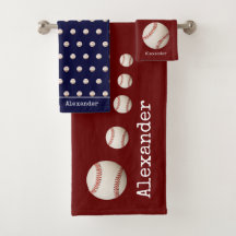 Monogram namn basebollsport rött vitt blått