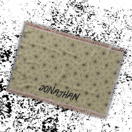 Monogram Namn Black och Beige mönster | Filt